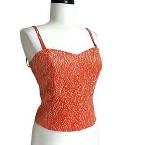Bonnie Roseman vintage Silk Bustier Corset Top Sz 6 orange